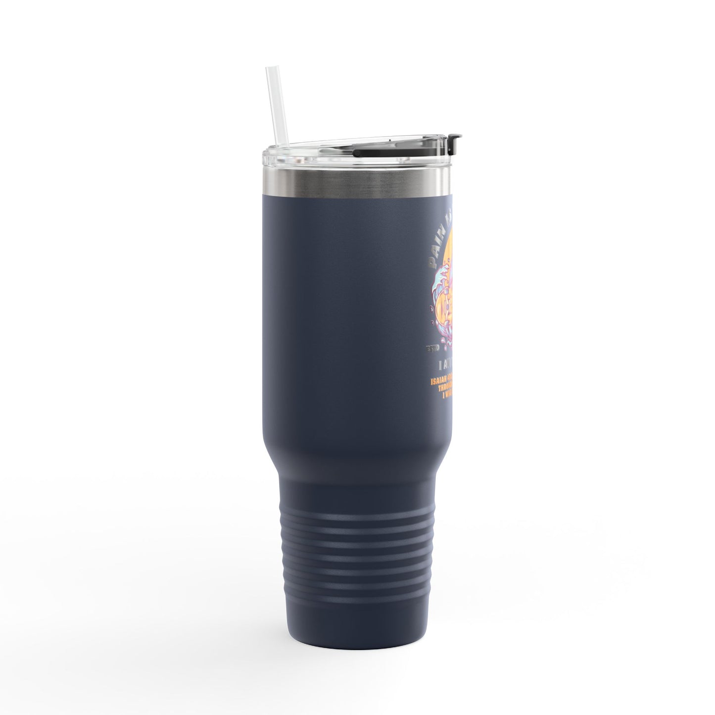 Pain is the Water, I Am the Shark - Isaiah 43:2 - 40oz Insulated Tumbler