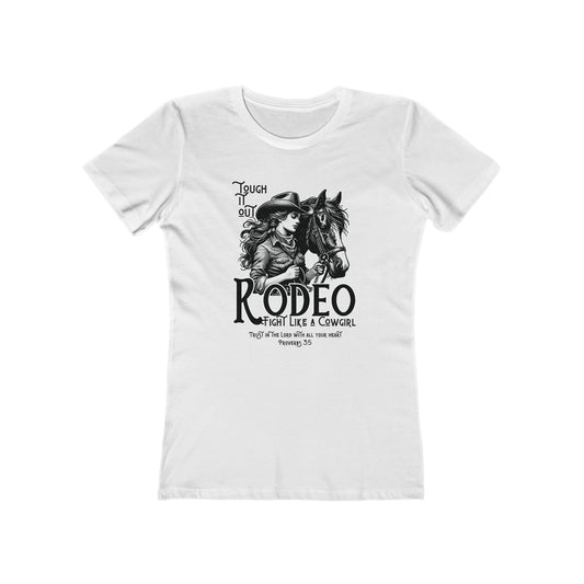 Woman Boyfriend T NL 3900 Tough Like a Cowgirl Tee | Women's Rodeo Graphic T-Shirt